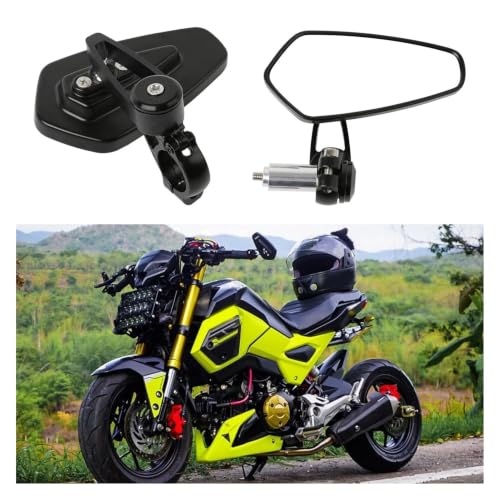 Espejos retrovisores laterales para motocicleta ajustables al manillar y extremos de barra 2