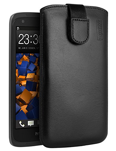 mumbi Genuine Leather Case Compatible with HTC Desire 526G Black