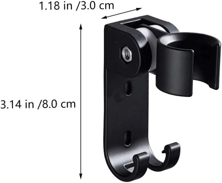 1Pc Holder Adjustable Bracket Handheld Bathroom Shower Base (Black)