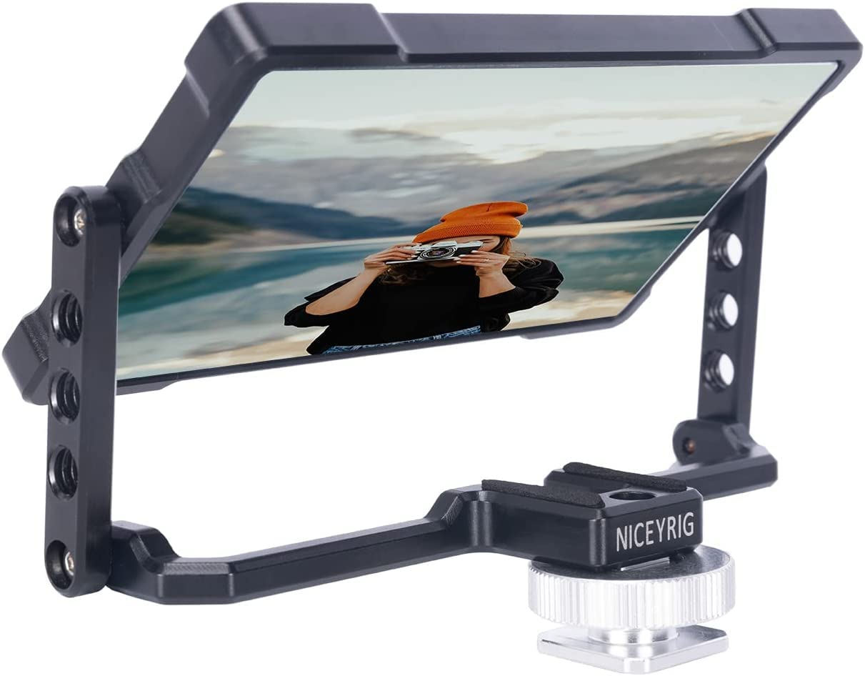 NICEYRIG Specchio pieghevole per smartphone, per vlogging, live streaming, selfie, compatibile con la maggior parte dei telefoni iOS e Android da 4,7-6,7 pollici, versione Plus