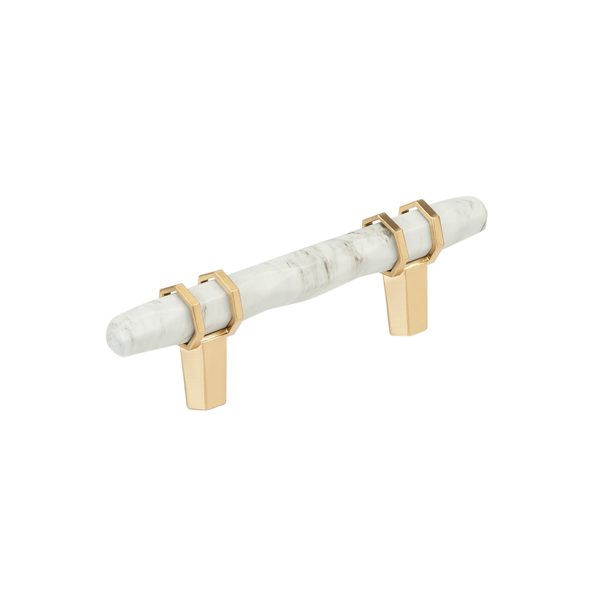 Amerock 3" Carrione Marble White/Champagne Bronze Drawer Pull
