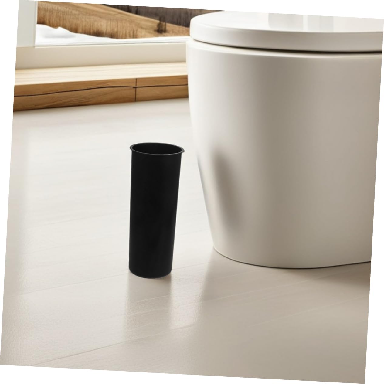 2pcs Round Toilet Brush Holder Base 9 x 3.62 Bathroom Cleaning Cup Sturdy Plastic Bathroom Essentials image 5