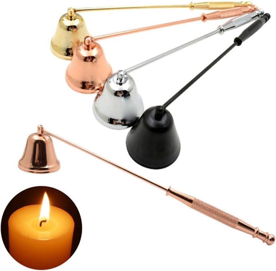 Tnyvm Gold Metal Candle Snuffer Wick Snuffer with Long Handle Candlesnuffers Candle Sleeves Accessories, Candlesnuffers