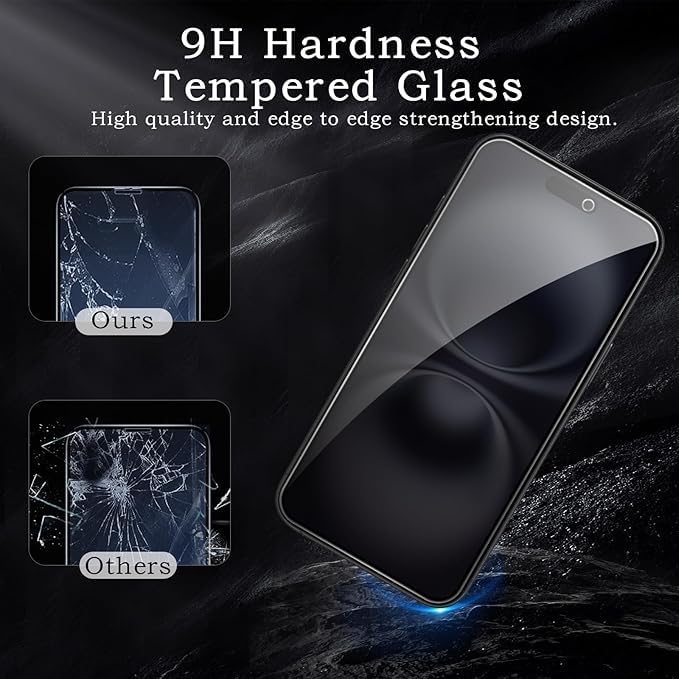 Image of [ 2+2 Pack Privacy Screen Protecor for iPhone 17 Anti-Spy Shatterproof Tempered Glass with Camera Lens Tempered Glass 9H Hardness Bubble Free Anti-Glare Case Friendly