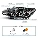 AmeriLite for 2012-2015 BMW F30 3-Series Sedan Crystal LED Tube Dual Projector Black Halogen Type Replacement Headlights Set - Driver and Passenger Side