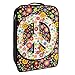 Scatola portaoggetti per scarpe da viaggio e uso quotidiano Hippie Fiori simbolo della pace borsa organizer portatile impermeabile fino a 12 m con doppia cerniera 4 tasche