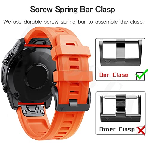 Bracelet interchangeable 22mm Garmin Fenix 7 en silicone pour remplacer votre attache - 6