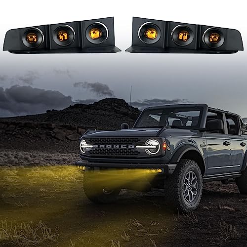 LitMiRaCle LED Front Bumper Fog Light with Mounts, Modular Bumper Fog Lamps...