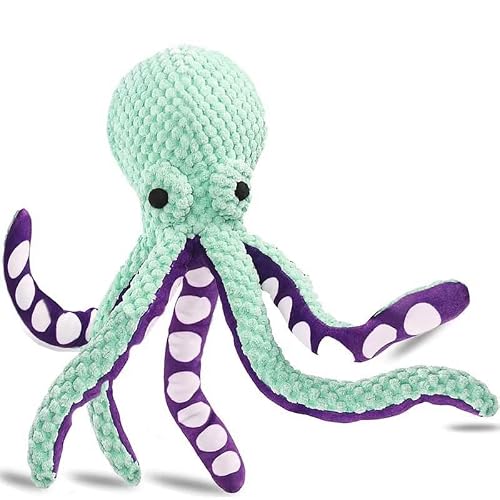 AITESEN Plush Octopus Dog Toy Bite Resistant InteracPet Plush Toy Cat Dog Voice Octopus Shell Puzzle Toy Bite Resistant Interactive Pet Dog Teeth Cleaning Chew Toy tive Chew Toy