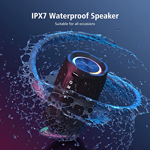 Zealot Portable Speaker, 20W Bluetooth Speaker, Wireless, Outdoor Speaker Waterproof Ip67, Dual Pairing, Stereo Sound, Bt5.2, Rgb Light, Usb, Tf, Speaker For Home, Outdoor, Beach-Black #TOP2