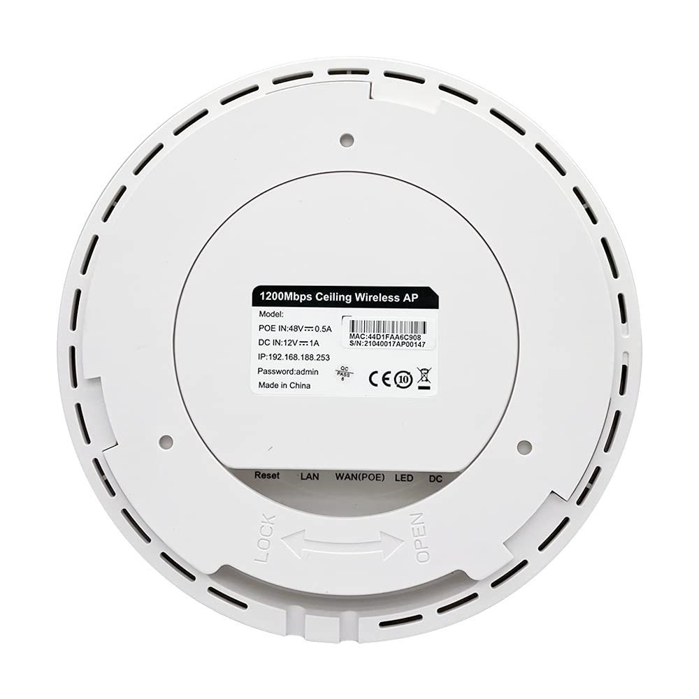 802.11ac 1200mbps Punto de acceso inalámbrico WiFi AP 802.3af Alimentación a través de Ethernet WiFi Repetidor Router Hotel WiFi Cobertura Extender (sin adaptador POE)