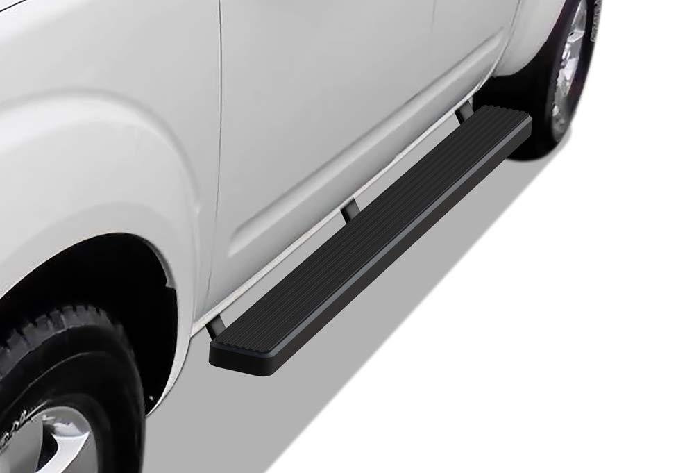 APS Running Boards (Nerf Bars Side Steps Step Bars) Compatible with Nissan Frontier 2005-2025 Crew Cab (Black Powder Coated 5 inches)