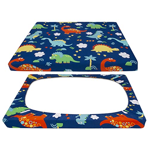 Cloele Square Playard/Playpen Stretch Fitted Sheets Perfect for 36 X 36 Portable Playard Mattresses - Square Pack and Play Crib Sheets - Ultra Soft Microfiber Dinosaur Fitted Playpen Sheet for Baby Cloele Square Playard/Playpen Stretch Fitted Sheets Perfect for 36 X 36 Portable Playard Mattresses - Square Pack and Play Crib Sheets - Ultra Soft Microfiber Dinosaur Fitted Playpen Sheet for Baby