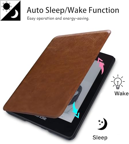 Miniatura 4 de SCSVPN Funda para Kindle de 10 generación de 6 pulgadas (versión 2019, modelo J9G29R), funda de cuero de alta calidad ultra fina y ligera con correa