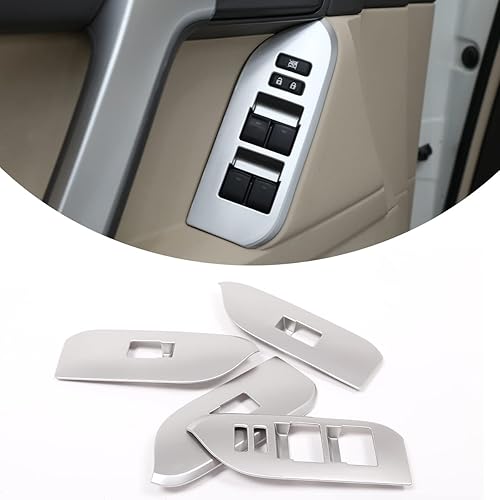 Puertas delanteras y traseras ABS 4 piezas aspecto interior reposabrazos ventana interruptor cubierta accesorios para Land Cruiser Prado FJ150 150