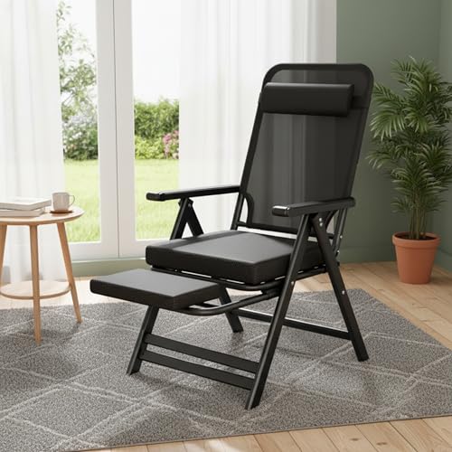 Image of ginoya brothers Zero Gravity Ergonomic Reclining Lounge Chair with Adjustable Backrest, Neck Pillow & Extendable Footrest, Breathable Mesh, Folding Metal Frame for Home, Office & Relaxation