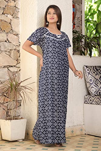 Image of Women's Cotton Solid Maxi Nighty