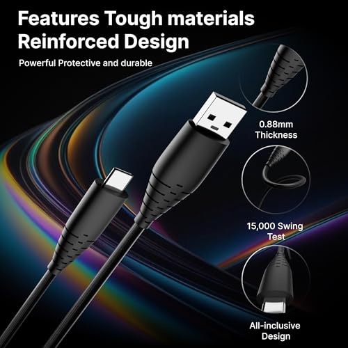 Image of Basesailor USB to Type C 60W /3A Braided Cable,Fast Charger Cable,Compatible for iPhone,Samsung,Oneplus,Nothing & Other Devices,Supports QC 2.0 /3.0 Charging with High Speed Data Transmission