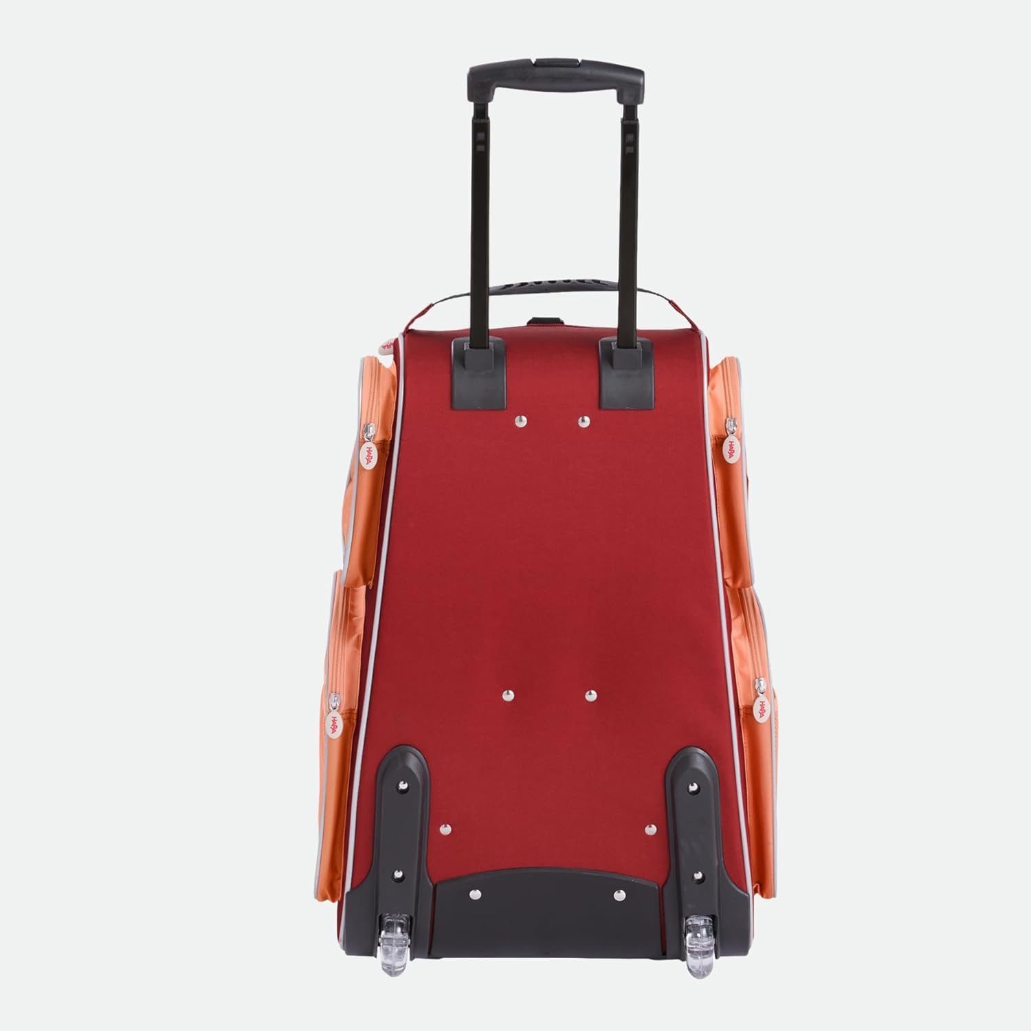 HABA Kinder-Schranktrolley Apricot mit 2 Rollen – Kinderkoffer aus recyceltem Polyester mit Schmutzwäschebeutel, 3 herausnehmbaren Böden und 4 Reißverschluss-Außentaschen – 2012725002