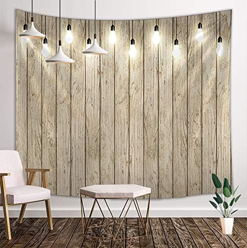 DYNH Rustic Wooden Board Tapestry, Country Barn Wood Plank, Wall Tapestries Hanging Home for Bedroom Living Room Dorm TV Backdrop, Beach Blanket, 71X60 Inches