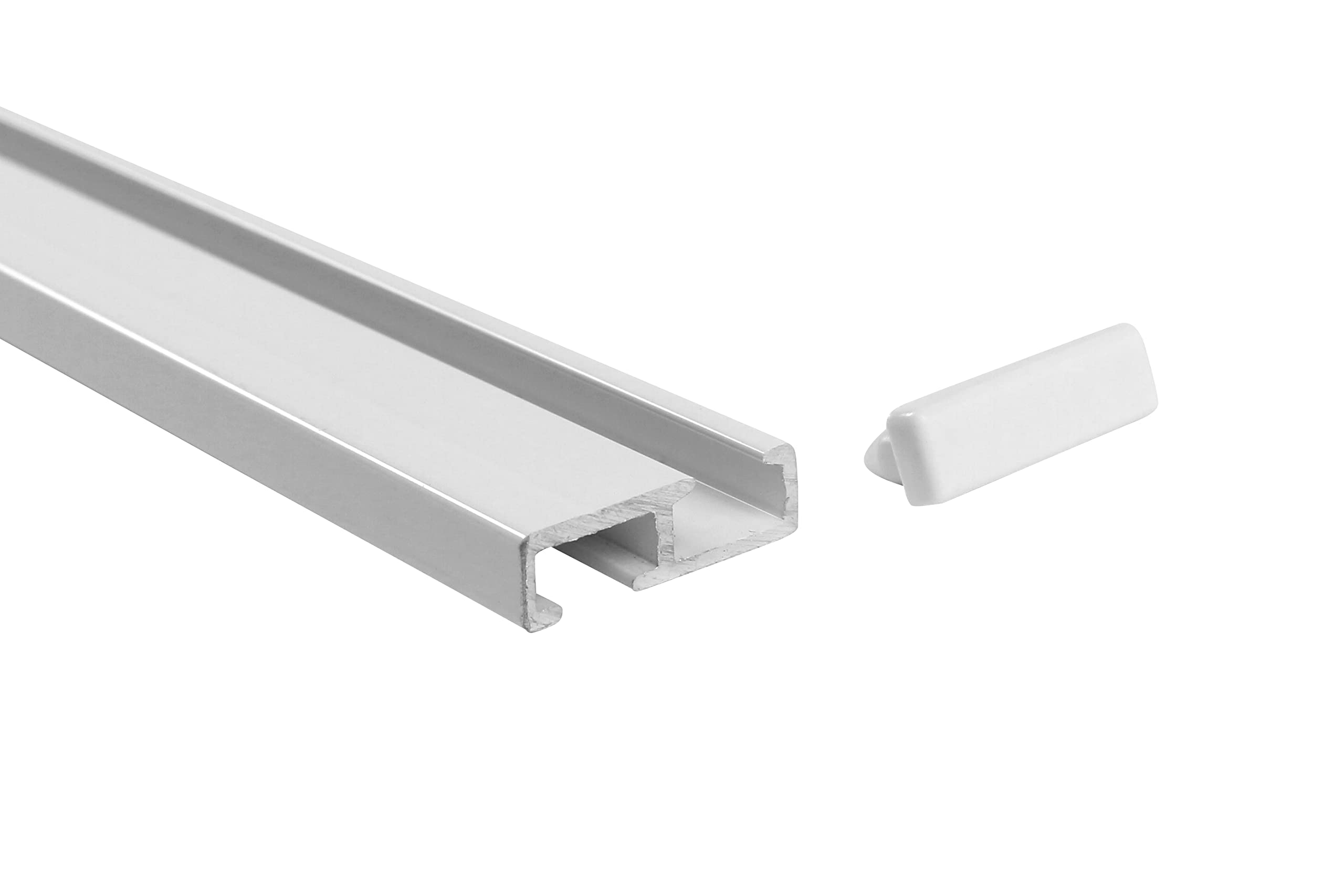 Deco-Raum Gardinenschiene auf Maß Aluminium 1-läufig vorgebohrt Vorhangschiene Deckenbefestigung für Schiebevorhang Vorhang Gardinen mit Befestigungsmaterial weiss 180 cm Minimal