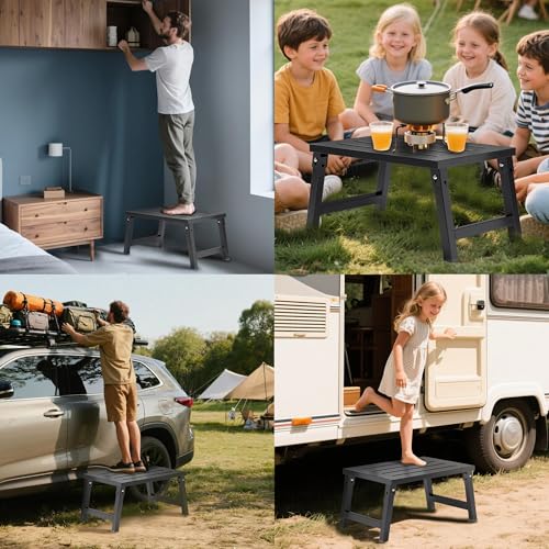 Marchepied pliable réglable à 3 plateformes pour caravane et utilisation extérieur - 4