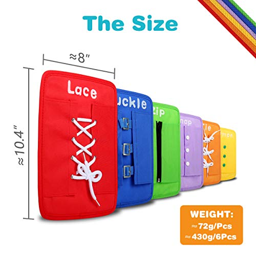 Learn to Tie Your Shoes Dressing Board Montessori Mobile Sensory Board Travel Therapist Life Skills Development Toy - Zip,Button,Snap,Buckle,Lace & Tie for Preschool Toddler 2-8 Years Old - Image 3