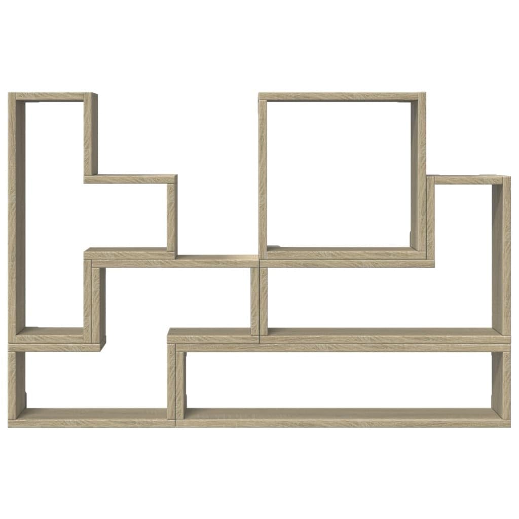 Wandregal Sonoma-Eiche aus Holzwerkstoff Schweberegal 96x12x64 cm Stylisch Stabil mit hoher Tragkraft für Wohnzimmer Küche Badezimmer als Bücherregal oder Gewürzregal