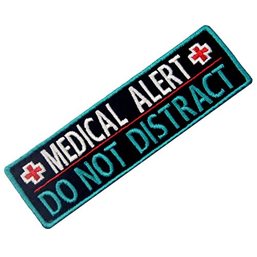 Service Dog Medical Alert Do Not Distract Patch Morale Tactical Vests/Harnesses Emblem Embroidered Applique Fastener Hook And The Loop Pet Tags Patches For Small Or Large Working Dogs (Medical Alert) #TOP1