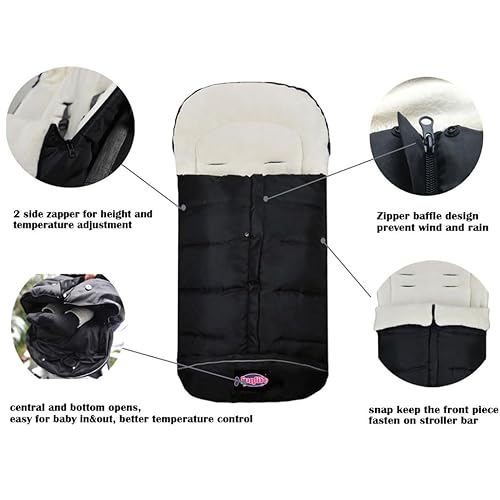 Miniatura 2 de Saco acogedor para bebé que se adapta a la mayoría de las carriolas y asiento de automóvil para bebé reversible de manta a saco de dormir, posición