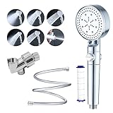 High Pressure Shower Head with 5 Spray Settings,Filtered Handheld Showerheads with ON/OFF Switch,Pow