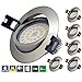 Led Spot Encastrable Extra Plat Dimmable IP44, Éclairage encastré de salle de bain 6 * 5W AC 230V Blanc Chaud 3000K 400LM Lampe éclairage pour Salle de Bain Salon Cuisine Couloir Galerie Magasin