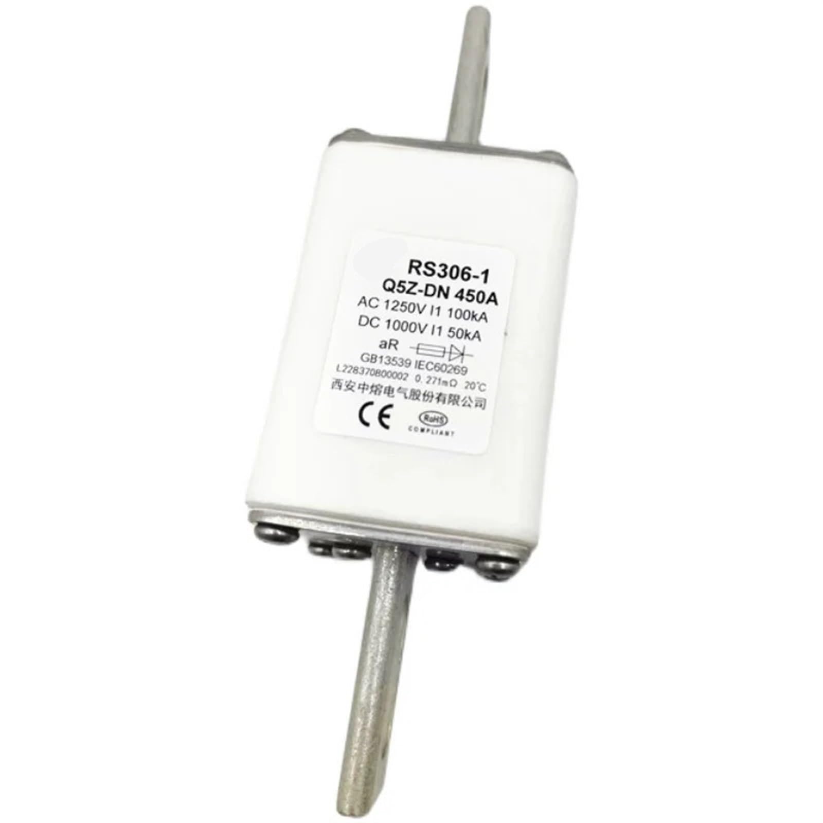 Fusible RS306-1-Q5Z-D 250A 1250V protection court-circuit monophasé triphasé