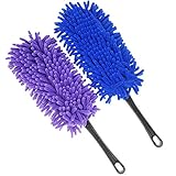 Sackorange Dash Duster - Microfiber Multipurpose Duster - Car and Home Interior Use - Professional Detailing Tool -Lint Free - Unbreakable Comfort Handle (Set of 2)