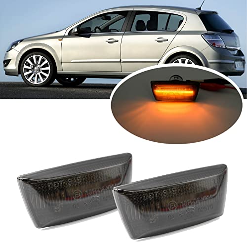njssjd Clignotants latéraux dynamiques à LED pour Opel Adam Astra H Corsa D Corsa E Insignia A Meriva B Zafira B Cascada Fumée séquentielle