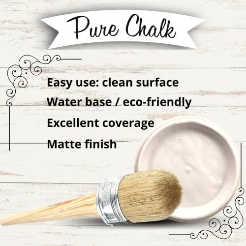 Pure Chalk Paint Venier, White Vintage Look - 33.81 Fl.oz. - All In One Paint For Furniture, Crafts, Home Decor - Vintage Chalk Paint - Matte Finish Paint - Multi-Surface Paint For Restoration Of Furniture, Cabinets, Wood, Metal, Ceramics & Glass (Vintage White) #TOP1