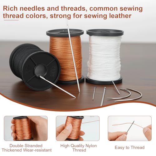 Kit de hilo de nylon para tapicería con 7 agujas y 1 rollo miniatura 6