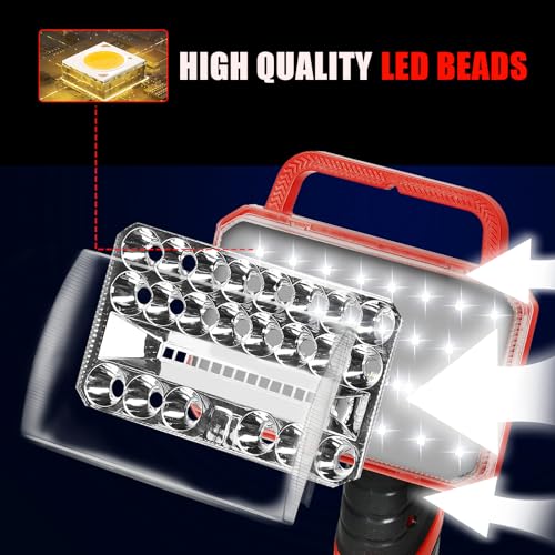 Image of Cordless LED Work Light for Craftsman 20V Battery, 2000LM Portable Handheld Flashlights Tool with USB Port and 3 Brightness Modes for Camping, Fishing, Job Site, Indoor & Outdoor Use