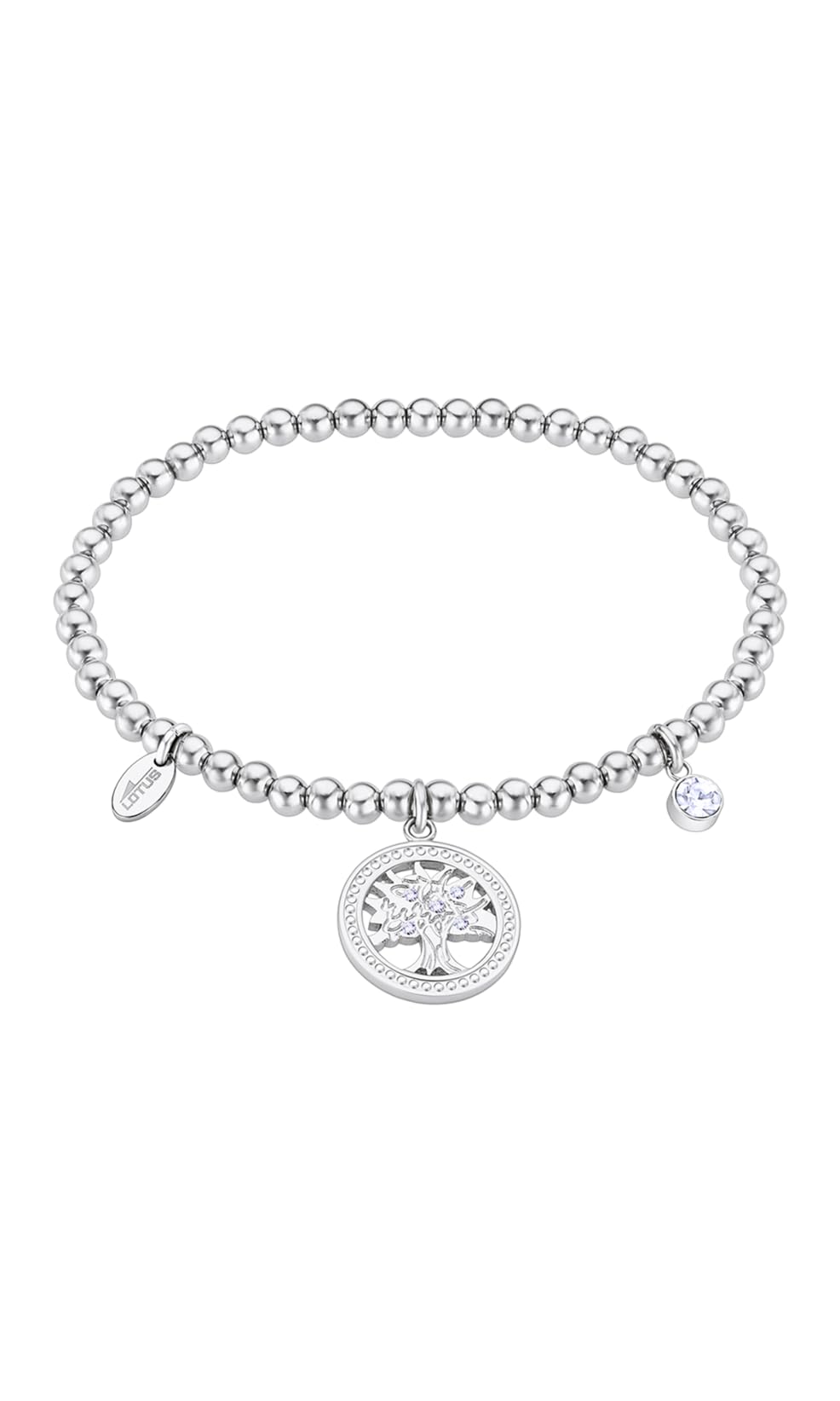 Lotus Style Millennial Collection Bracciale Donna – Acciaio 316L Con Zirconia Blu – Albero Della Vita