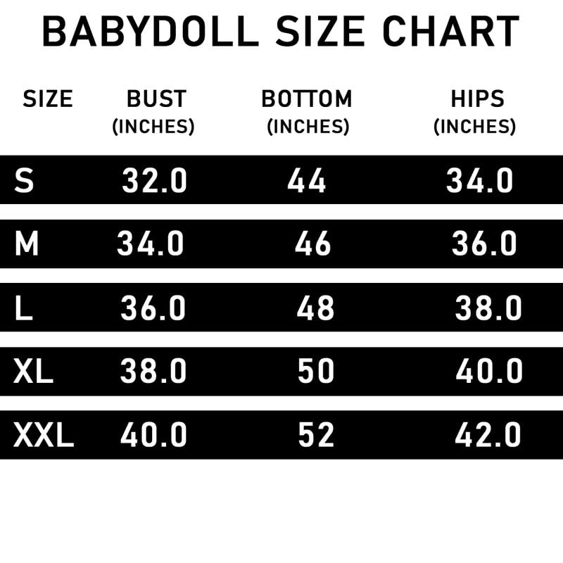Image of Babydoll Lace Nighty with Adjustable Straps Above Knee V Neck S-3XL