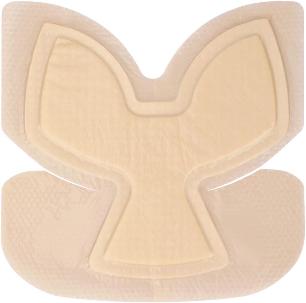 Heel Bordered Silicone Foam Dressing Waterproof Adhesive Sacral Bandages with Absorbent Padding for Elbow Wrist Foot Pressure Bed Sore Hip Knee Replacement Surgery 8.26"x8.26" 2 Pack