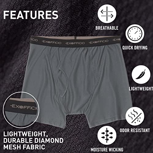 Exofficio Men's Give-N-Go Boxer Brief Single Pack, Charcoal, Medium #TOP2