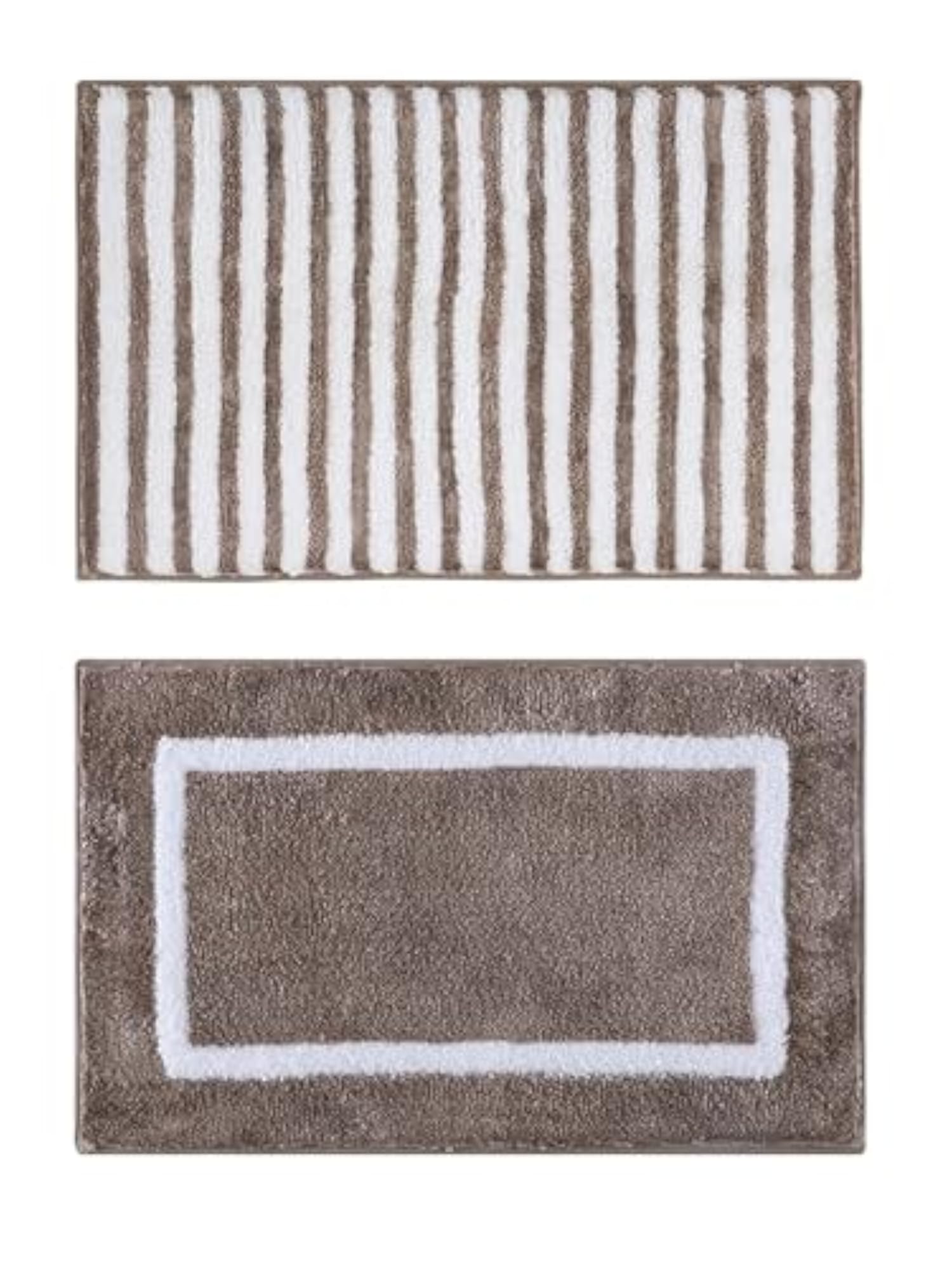 Non-Slip Bath Mat Set of 2, Soft & Quick-Dry Polyester