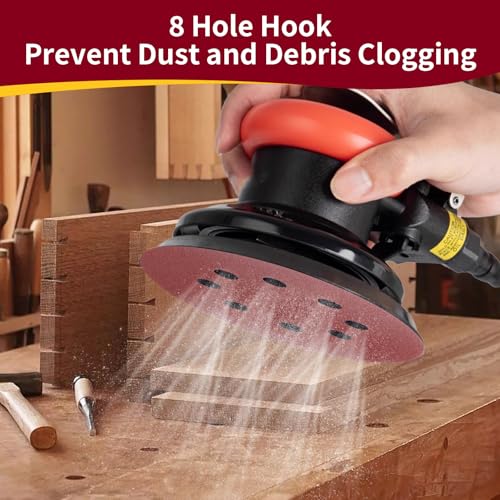 5 Inch 8 Hole Sanding Discs Hook and Loop, 20 PCS 220 Grit Round Sand Paper Disc (220 Grit)