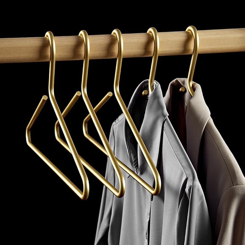 5pcs Solid Metal Hangers for Coat Seamless Matte Gold/Sliver Clothes Trousers Sweater Storage Racks Organizer(5pcs Sliver)
