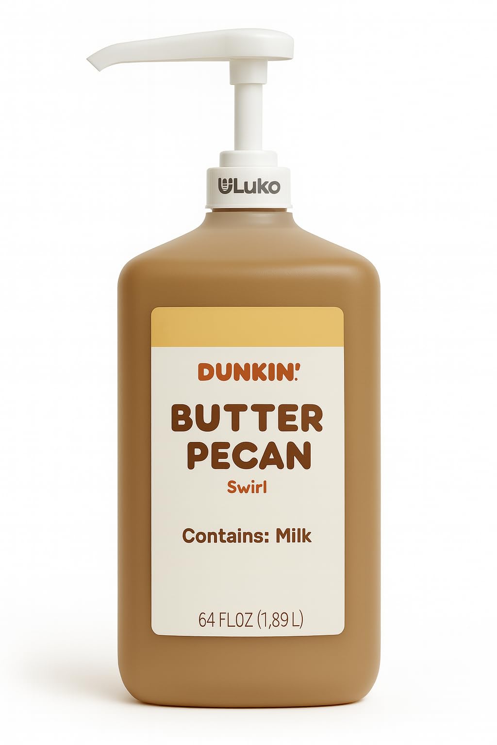 Dunkn Donnuts, Butter Pecan Coffee Syrup, 64 Oz Jug – Rich Flavor for Coffee, Desserts, Pancakes, Waffles, Milkshakes, Smooth and Sweet