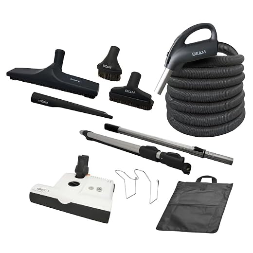 Beam Central Vacuum Powerhead Attachment Kit 110/24V - SEBO ET-1 with 35 ft Hose, Extension Wand, Floor Brush | Central Vacuum Accessories