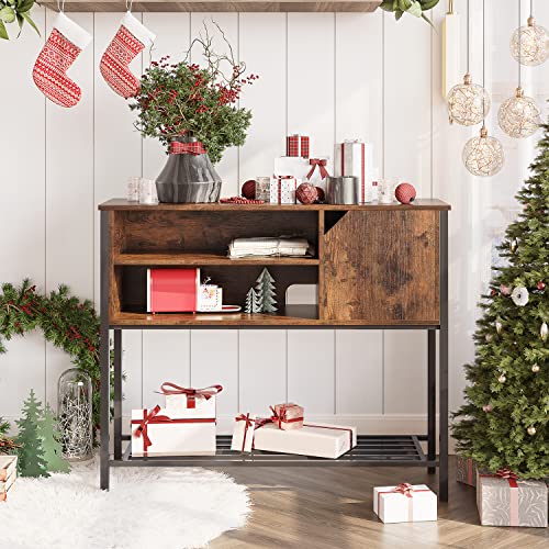 Bestier Kitchen Sideboard With Storage Buffet Cabinet Coffee Bar With Adjustable Shelves Console Table For Kitchen Dinning Room Living Room Hallway Entrance, Rustic Brown #TOP4