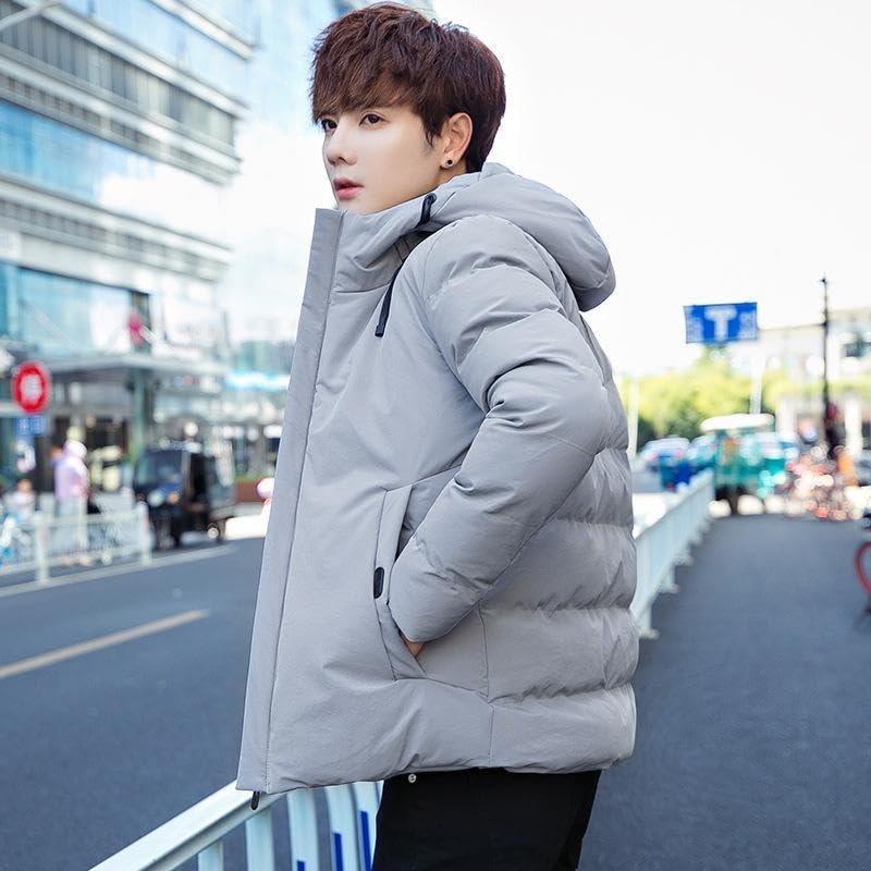 Image of YOONIKK Hooded Jacket for Men | Winter Wear Puffer Jacket | Full Sleeve Padded Bomber Jacket for Men | Lightweight Windproof Outerwear | Stylish Winter Jackets for Men