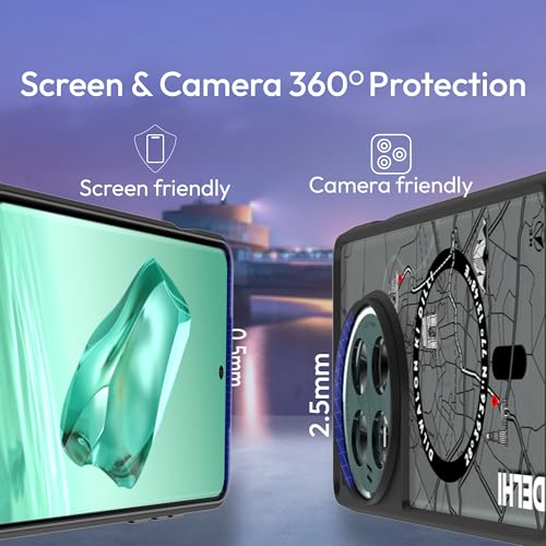 Image of KAPAVER Mag-X Back Cover Case Compatible with OnePlus 12 5G (PC+TPU) (GPS Delhi), Grey